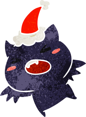 Bir insan tarafından çizilmiş Kawaii yarasasının eski bir karikatürü.