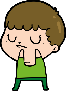 Bir insan tarafından çizilmiş huysuz çocuk çizgi filmi.