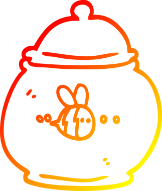 Bir insan tarafından çizilmiş bir bal küpünün sıcak çizgi çizimi