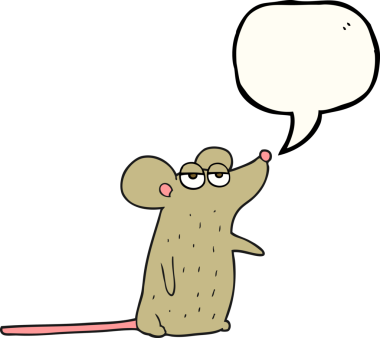 Bir insan tarafından çizilmiş serbest konuşma balonu çizgi film faresi