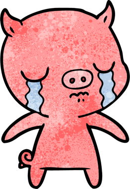 Bir insan tarafından çizilmiş domuz ağlaması.