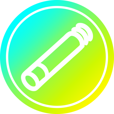 Bir insan tarafından çizilmiş serin eğimli sigara dairesel simgesi