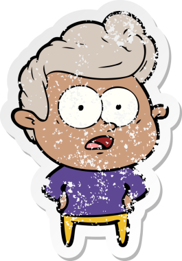 Bir insan tarafından çizilmiş, kederli bir çizgi film çıkartması.