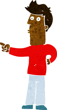 Bir insan tarafından çizilmiş çizgi filmci.