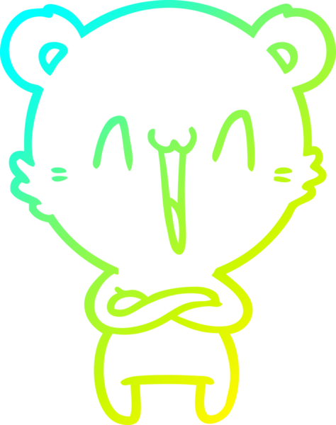 Bir insan tarafından çizilmiş mutlu bir kutup ayısı karikatürü.