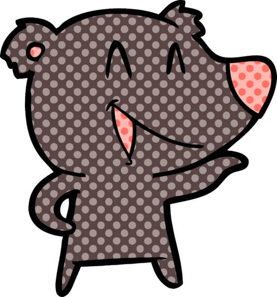 Bir insan tarafından çizilmiş gülen ayı çizgi filmi.