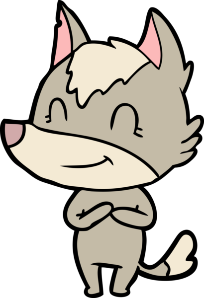 Bir insan tarafından çizilmiş dost canlısı bir kurt.