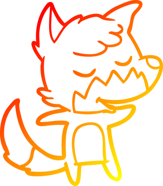 Bir insan tarafından çizilmiş dost canlısı bir tilkinin sıcak çizgi çizimi