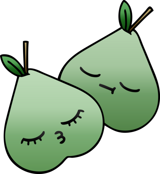 Bir insan tarafından çizilmiş yeşil armut renginde bir çizgi film.