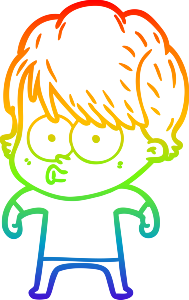 gökkuşağı gradyan çizimi bir insan tarafından çizilmiş bir karikatür kadın