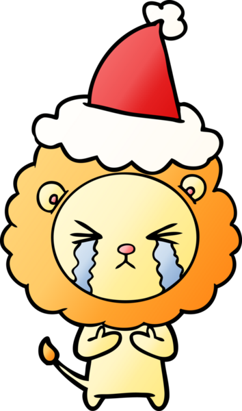 Bir insan tarafından çizilmiş, ağlayan bir aslanın el çizimi karikatürü.