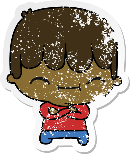 Bir insan tarafından çizilmiş kawai sevimli çocuk serbest sticker 'ı.