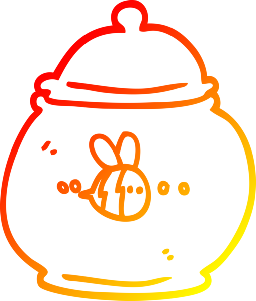 Bir insan tarafından çizilmiş bir bal küpünün sıcak çizgi çizimi