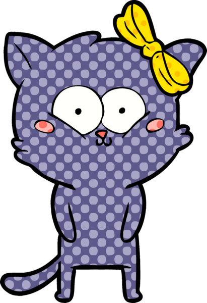 Bir insan tarafından çizilmiş çizgi film kedisi.