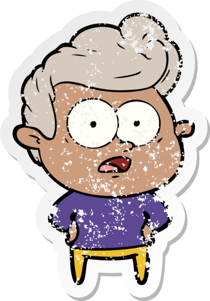 Bir insan tarafından çizilmiş, kederli bir çizgi film çıkartması.