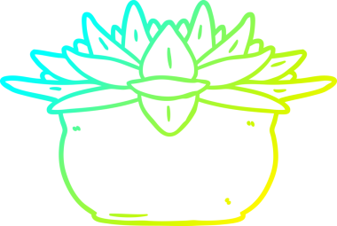 Bir insan tarafından çizilmiş sulu bir bitkinin soğuk gradyan çizimi