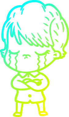 Bir insan tarafından çizilmiş ağlayan bir karikatür çizimi.