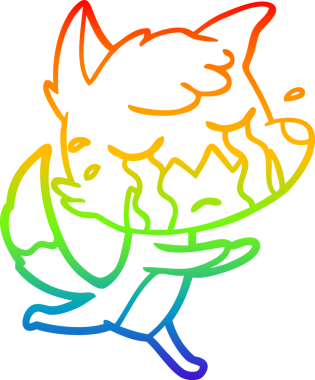 Bir insan tarafından çizilmiş ağlayan tilki çizgi filminin çizimi.