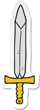 Bir insan tarafından çizilmiş karikatür kılıcının çıkartması.