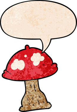 bir insan tarafından çizilmiş eski moda konuşma baloncuklu mantar.