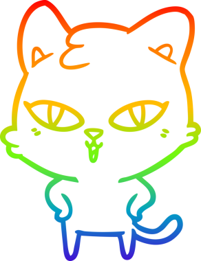 gökkuşağı gradyanı çizimi bir insan tarafından çizilmiş çizgi film kedisi