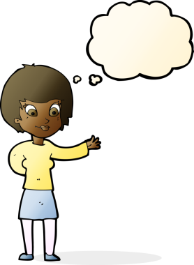 Bir insan tarafından çizilmiş düşünce balonlu bir karikatür.