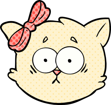 Bir insan tarafından çizilmiş endişeli bir kedi yüzü.