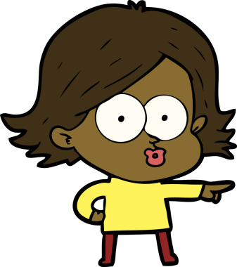 Çizgi film kızı somurtuyor bir insan tarafından