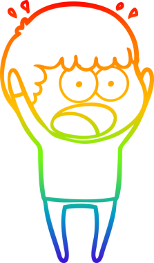 gökkuşağı gradyanı çizimi bir insan tarafından çizilmiş şok bir adam