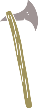 Bir insan tarafından çizilmiş uzun balta karalaması.