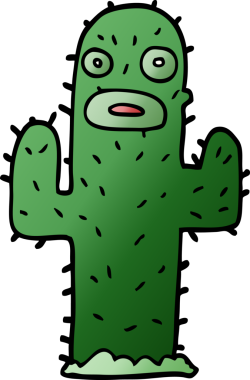 bir insan tarafından çizilmiş karalama kaktüsü.