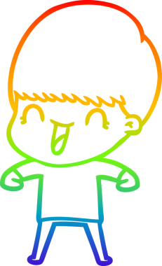 gökkuşağı gradyanı çizimi bir insan tarafından çizilmiş mutlu bir çizgi film çocuğu