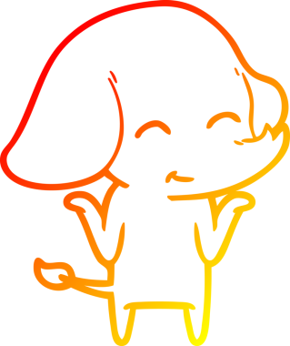 Bir insan tarafından çizilmiş şirin bir fil çizimi.