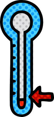 Bir insan tarafından çizilmiş cam termometrenin çizgi romanı.