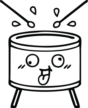 Bir insan tarafından çizilmiş davul çizimi