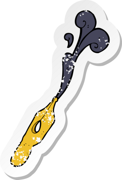 Bir insan tarafından çizilmiş karikatür mürekkebinin gerilimli yapıştırması.