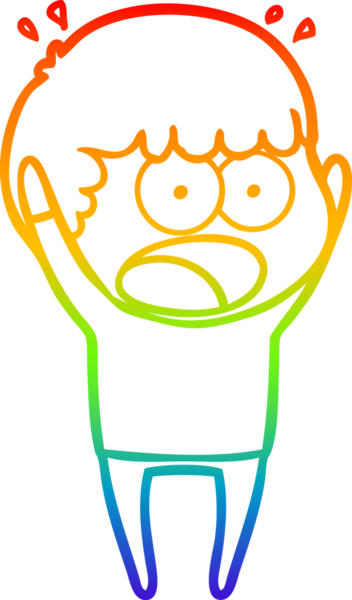 gökkuşağı gradyanı çizimi bir insan tarafından çizilmiş şok bir adam