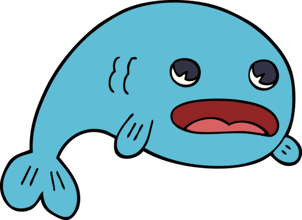 Bir insan tarafından çizilmiş bir balık karalaması.