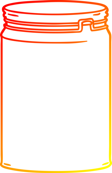 Bir insan tarafından çizilmiş boş bir cam kavanozun sıcak çizgi çizimi