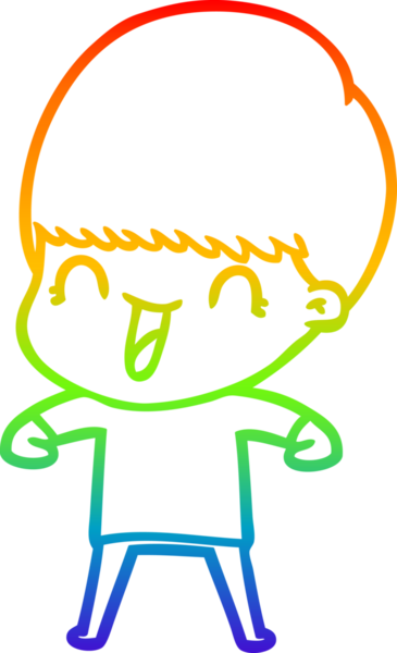 gökkuşağı gradyanı çizimi bir insan tarafından çizilmiş mutlu bir çizgi film çocuğu