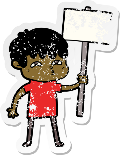 Bir insan tarafından çizilmiş garip bir adamın sıkıntılı çıkartması.