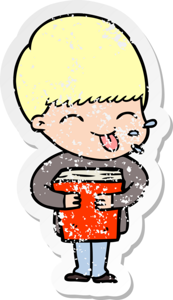 Bir insan tarafından çizilmiş bir çizgi film çocuğunun sıkıntılı çıkartması.