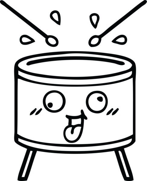 Bir insan tarafından çizilmiş davul çizimi