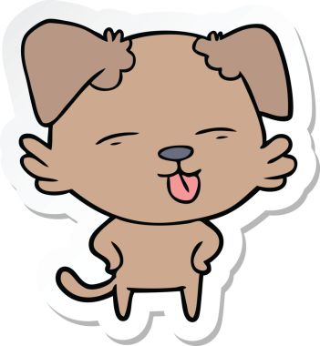 Bir insan tarafından çizilmiş bir köpeğin çıkartması.