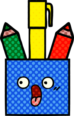 Bir insan tarafından çizilmiş bir kalem kapının çizgi roman stili