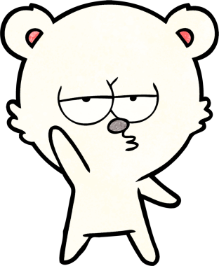 Bir insan tarafından çizilmiş sıkılan kutup ayısı çizgi filmi.