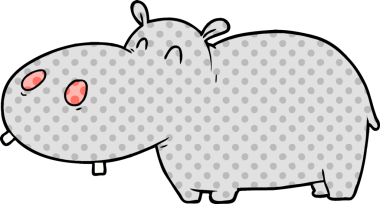 Bir insan tarafından çizilmiş çizgi film hipopotamları