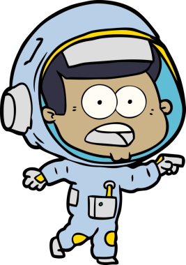 Karikatür bir insan tarafından çizilen astronotu şaşırttı.