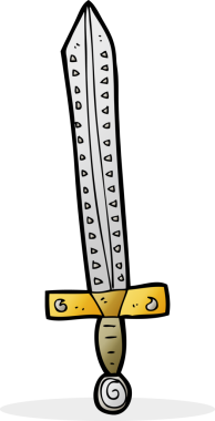 Bir insan tarafından çizilmiş bir kılıç.