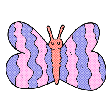 Bir insan tarafından çizilmiş serbest çizim kelebek.